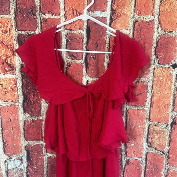 NWT L*Space Seaside Ruffle Romper in Cherry Red Size small - Picture 6 of 16
